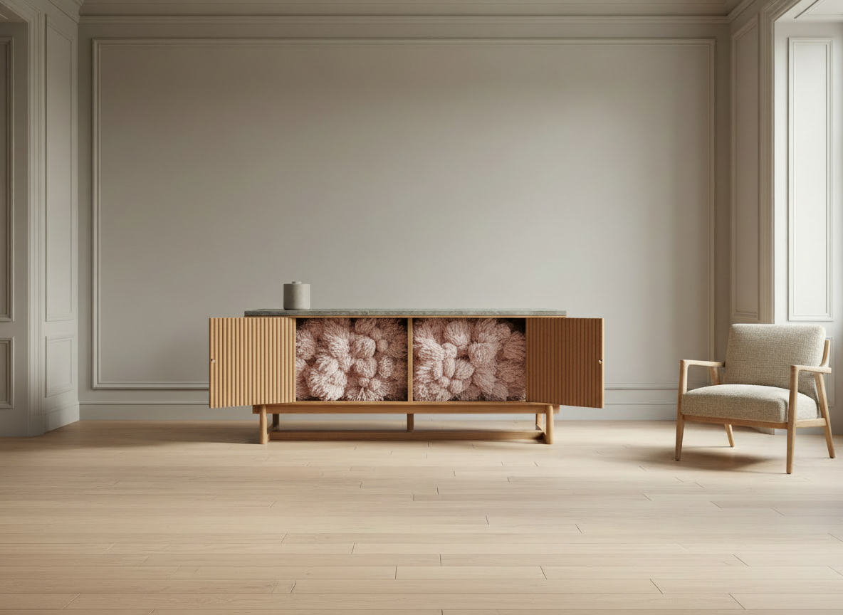 Mini bespoke wooden sideboard – oak and ebony detail – Chris Cimer – UK, Poland, Europe